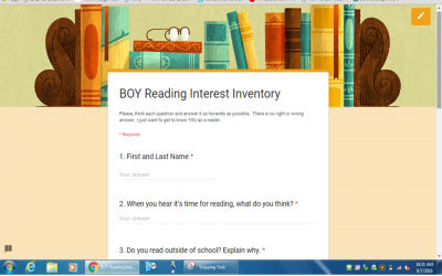 Interest Inventory for Readers to Launch Reader’s Workshop