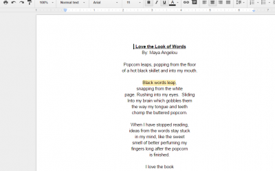 Using Google Docs to respond to poetry